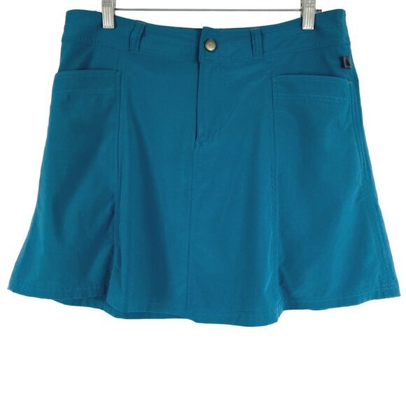 L.L. Bean Pants - L.L. Bean Skort Skirt Teal Outdoor Hiking Polyester‎ Blend Women's Size 8 Flawed